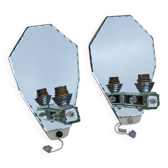 Pair of Murano mirror wall lights from the 50s