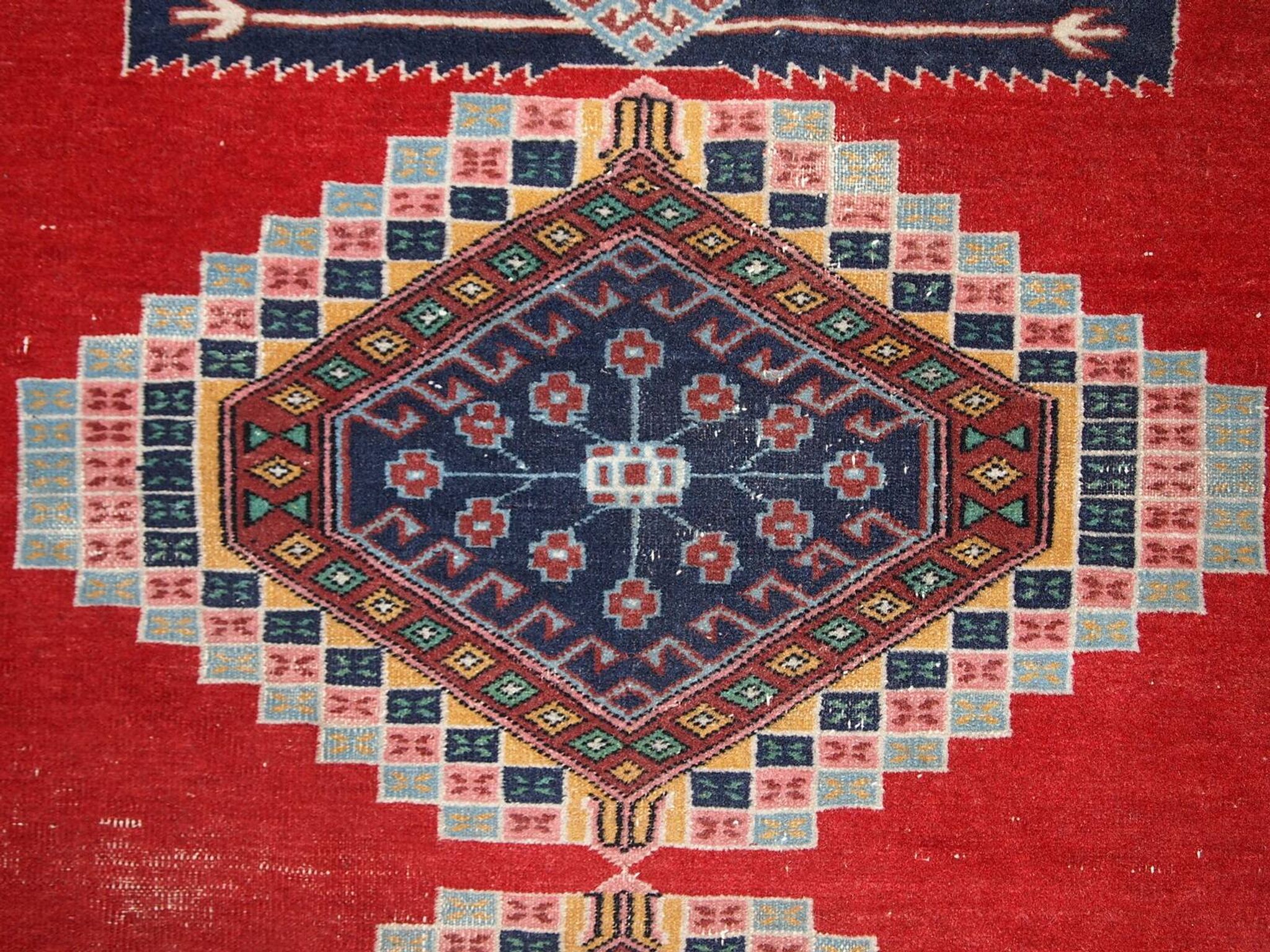 Tapis vintage fait main Bukhara ouzbek 128cm x 199cm (1960s)