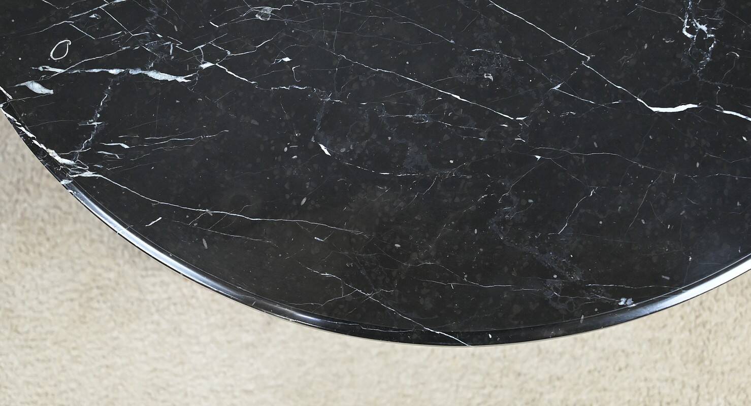 Coffee Table in Marble & Gilded Wood with Gold Leaf, Louis XVI Style – Mid 20th Century