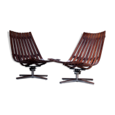A pair of Hans Brattrud Scandia swivel lounge chairs by Georg Eknes circa 1960's