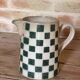 Old green checkered pitcher from the Castres Earthenware Factory