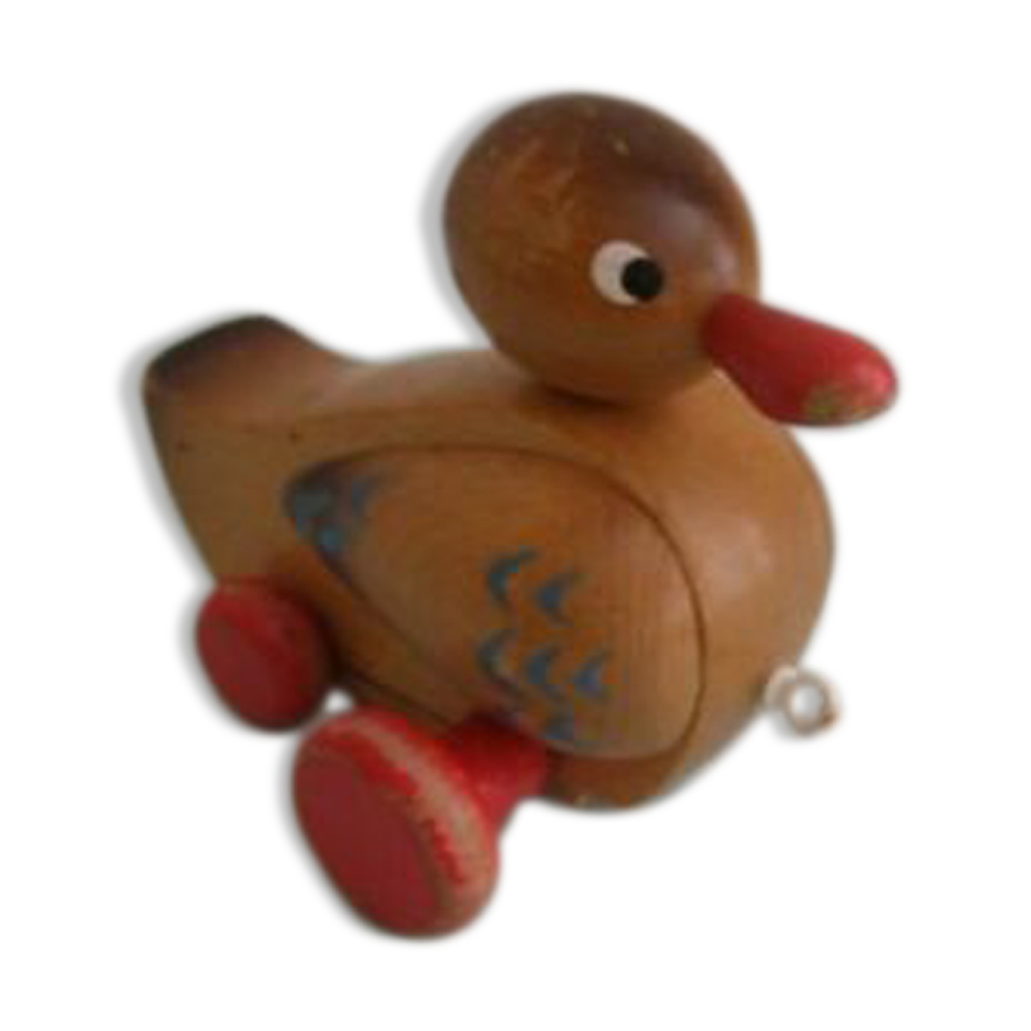 Old articulated wooden toy Duck, to pull