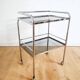 70s serving tray in aluminum and smoked glasses
