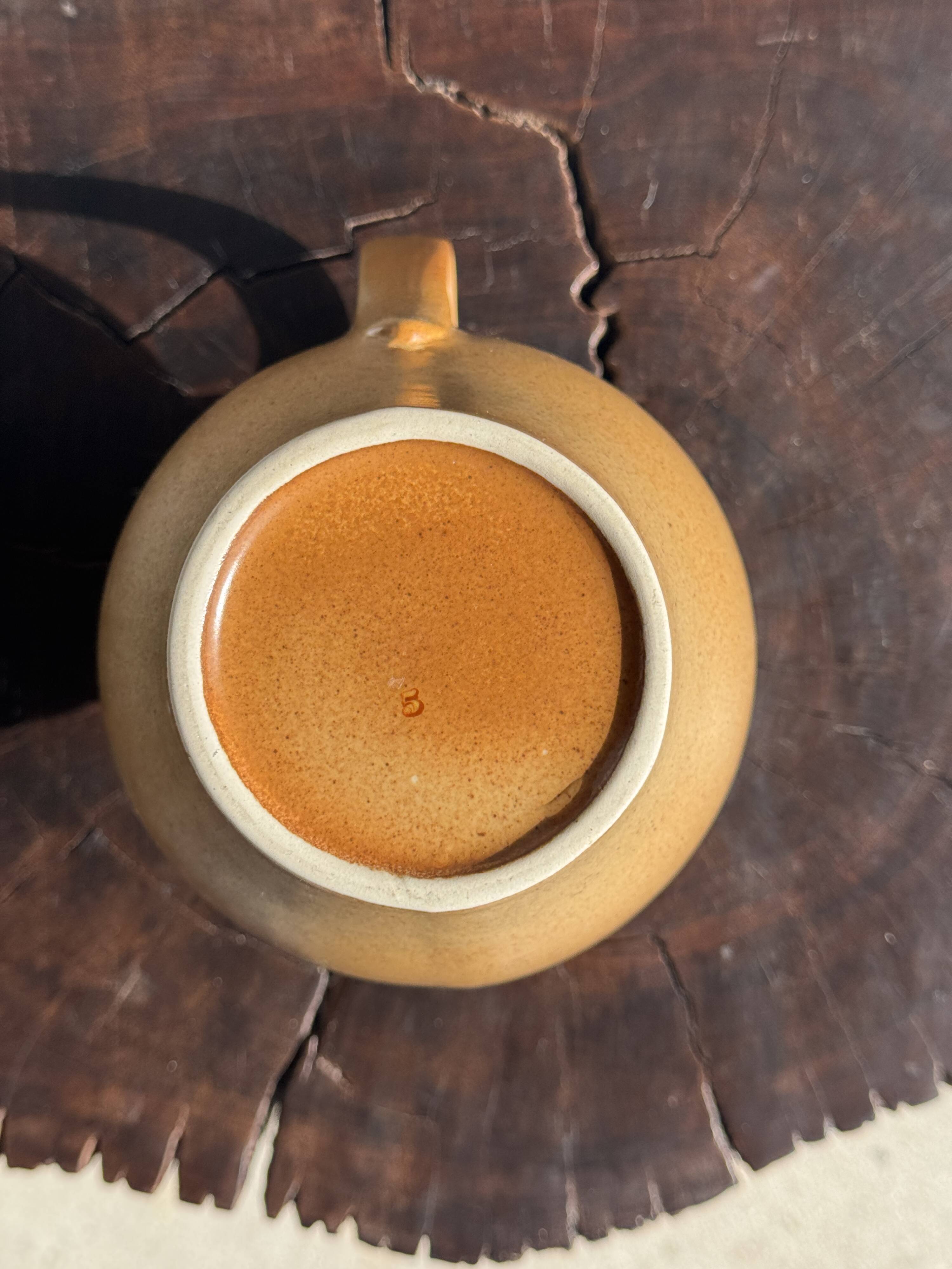 Grande carafe boule en grès orange H20