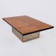 Table basse bar en loupe d'orme, Paul Michel pour Roche Bobois, 1980s