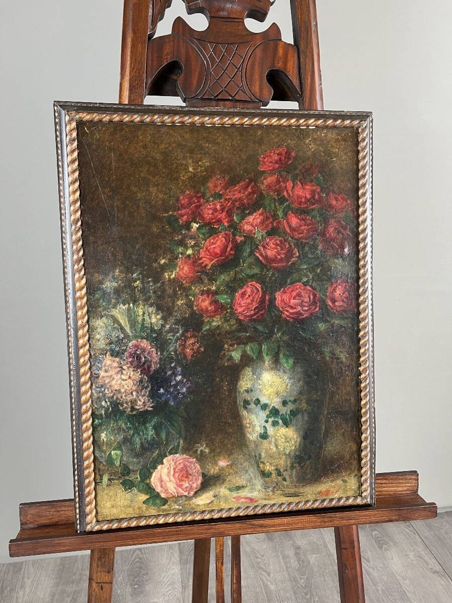 Paintings, Pair of still lifes with flowers by Angelo Zoffoli (1860–1910)