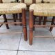 8 vintage straw chairs in the style of Charlotte Perriand.