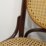 Set of 4 chairs in curved and canned wood by Thonet & Fmg from the 1960's