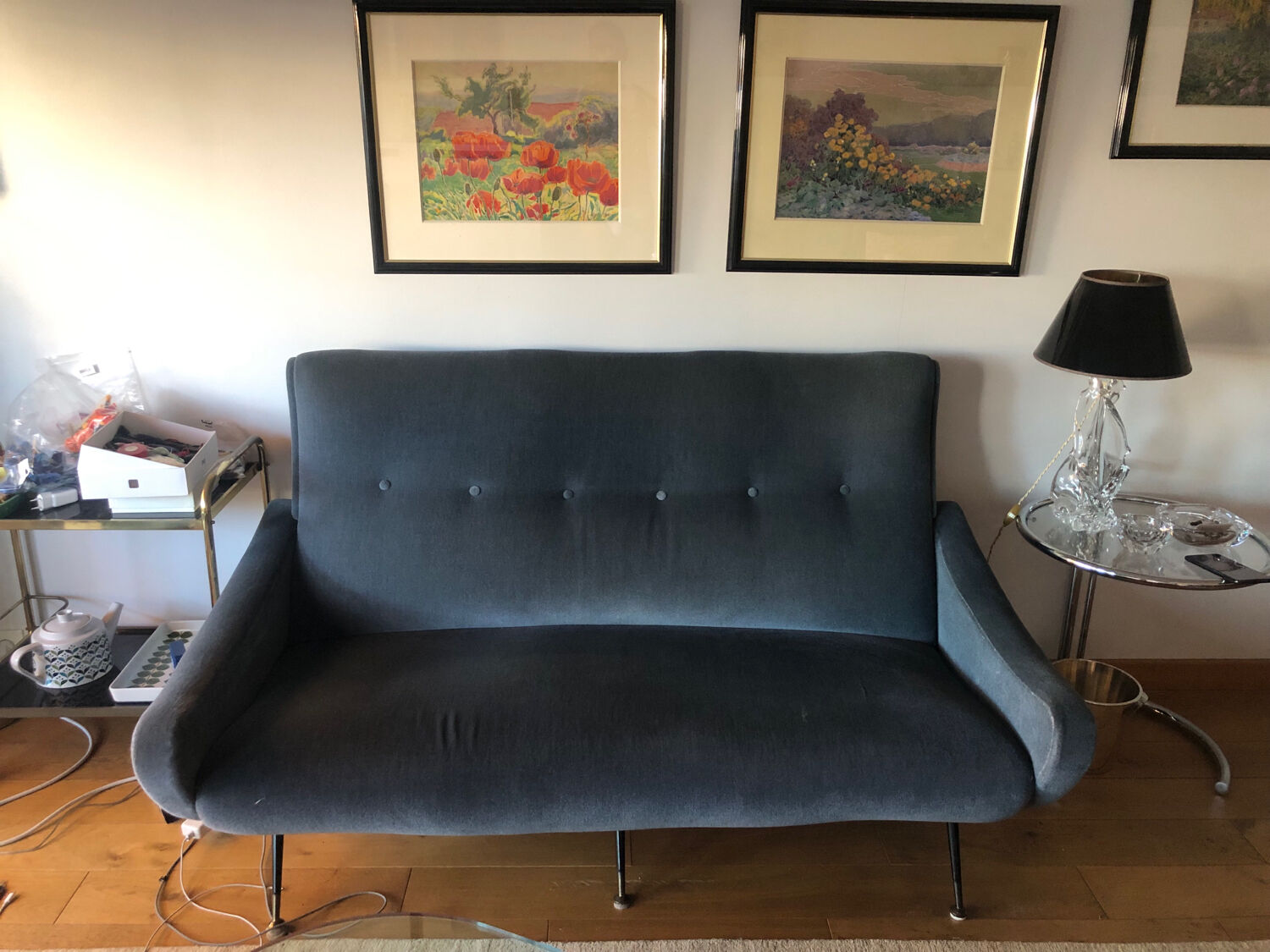 Set living room sofa armchairs footrest
