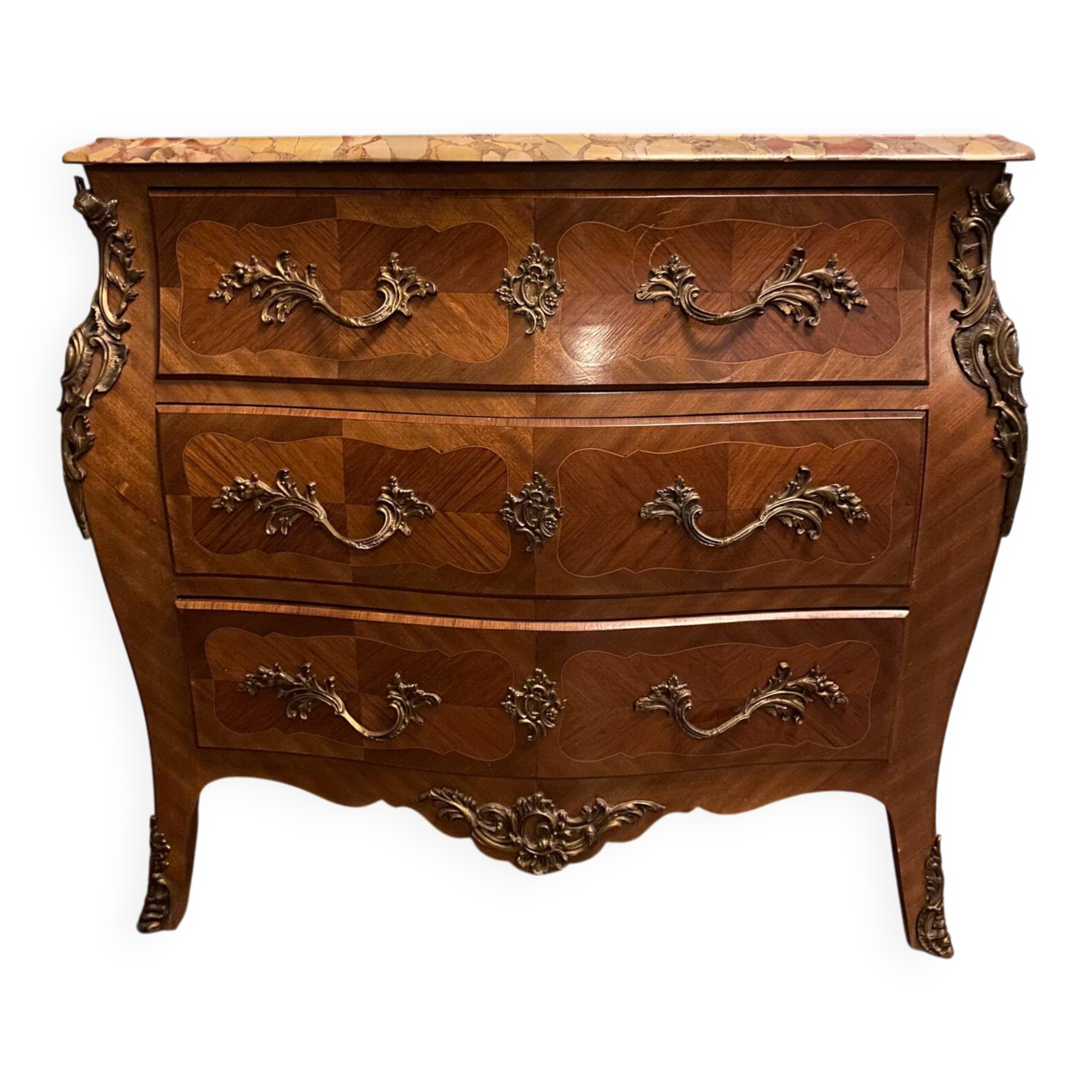 Louis XV style inlaid chest of drawers