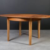 Unique dining set: Extendable round table and Czech chairs by Antonín Šuman