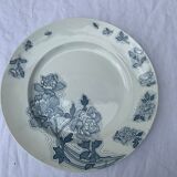 Cake dish, blue floral pattern, k & g luneville model Floreal, vintage and collector