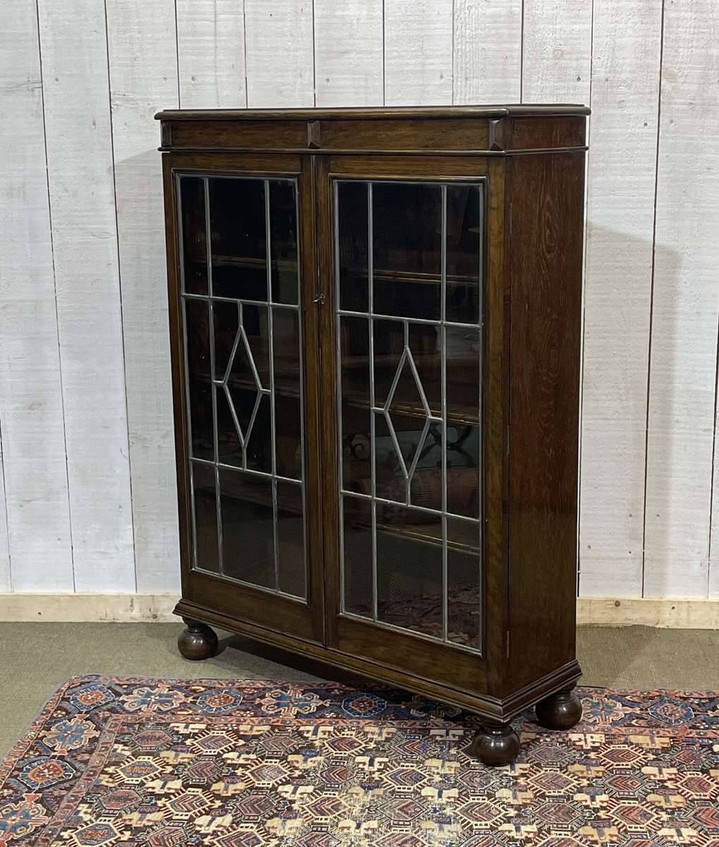 Vitrine anglaise en chêne début XXème