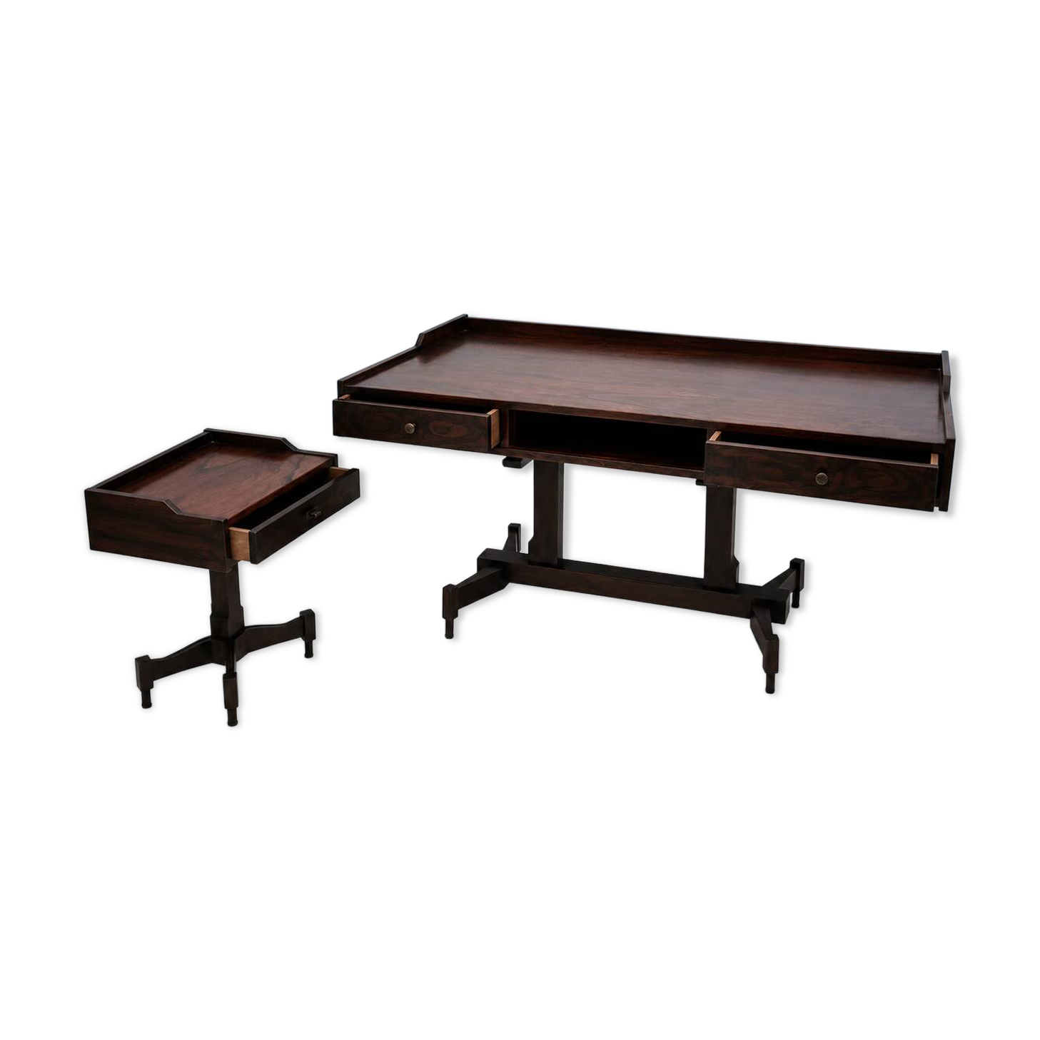 Rosewood desk by Claudio Salocchi for Sormani, Italy 1970.