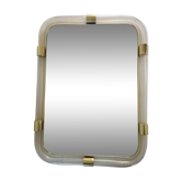 Scenographic Italian “Torciglione-Torchon” Murano Glass Wall Mirror