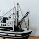 Wooden trawl fishing boat