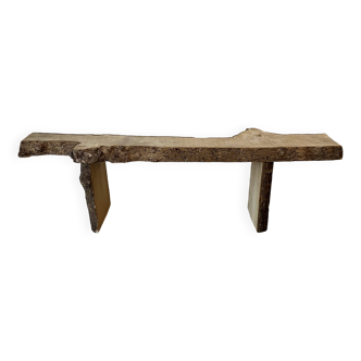 Raw wood bench