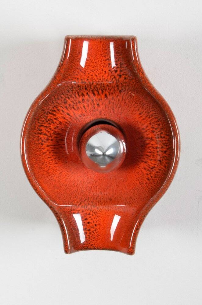 Space Age Fat Lava ceramic wall light by Cari Zalloni for Leola, 1970s