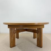 Vintage extendable round table in the spirit of Atelier Chauvin S.A. – 1970s