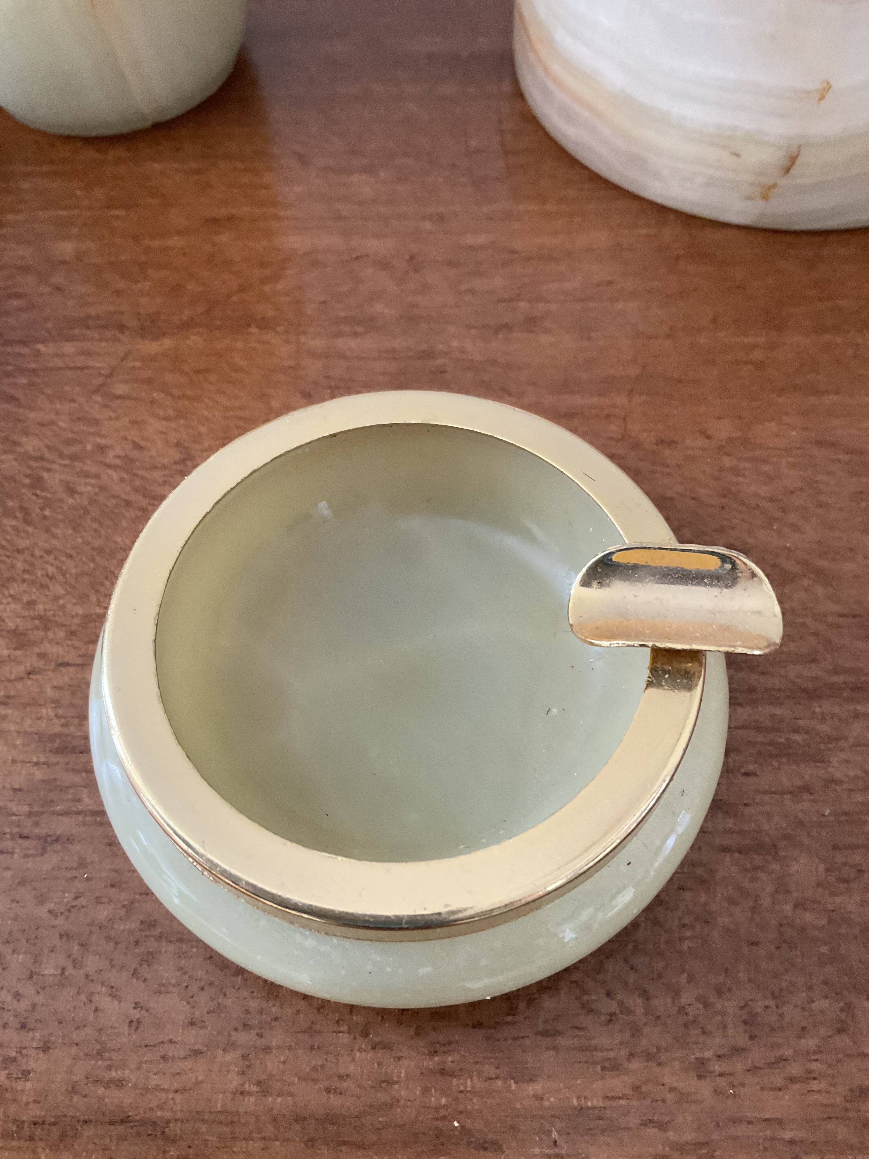 Vintage smoking set 70s in onyx