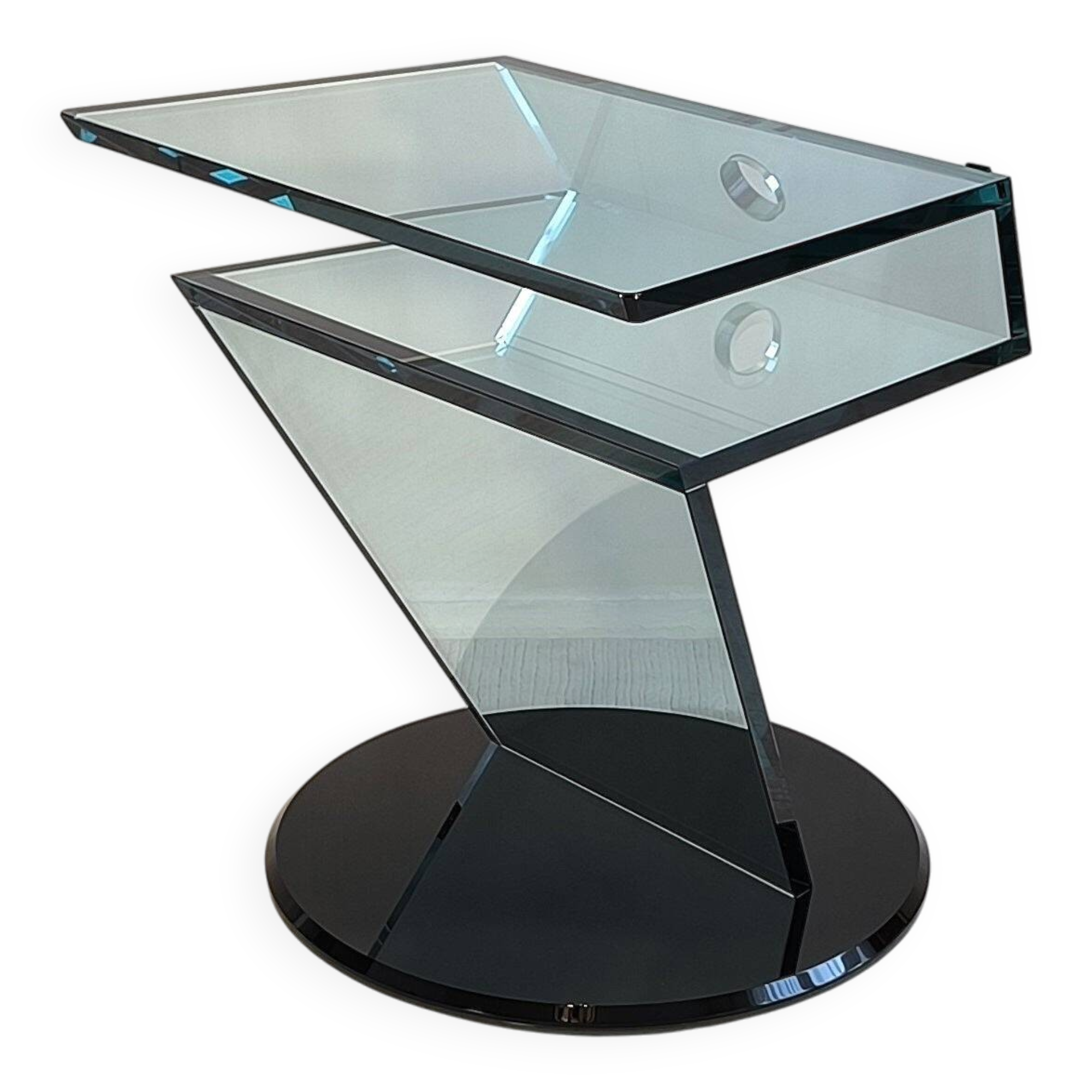 Reflex Angelo – sumptuous glass TV stand “jazz” signed Reflex Angelo made