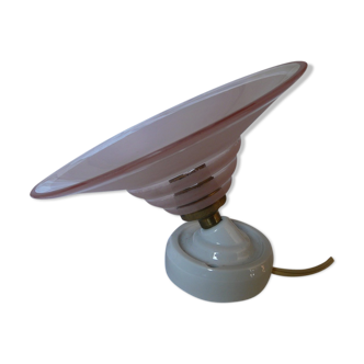 White porcelain bathroom wall light e and art deco pink glass
