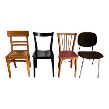 Set of 4 mismatched chairs