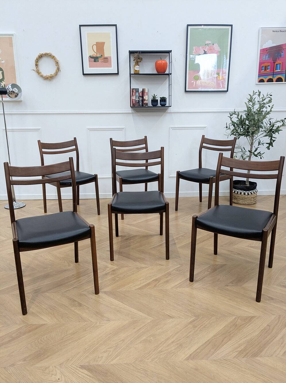 6 chaises scandinave vintage