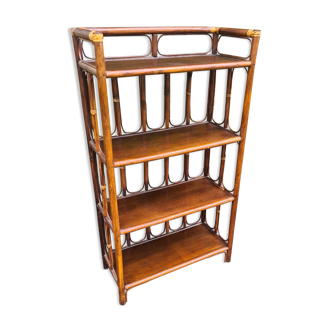 Vintage bamboo rattan shelf