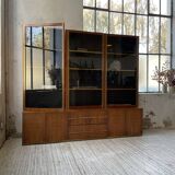 Mahey bookcase in elm and XXL brass