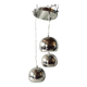 Space Age waterfall pendant light with 3 globes in chrome metal