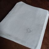 6 serviettes anciennes brodé et monogrammé CC entrelacé.