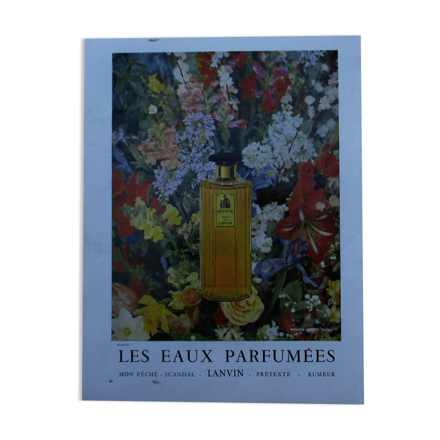 Old advertising lanvin scented waters, 50s