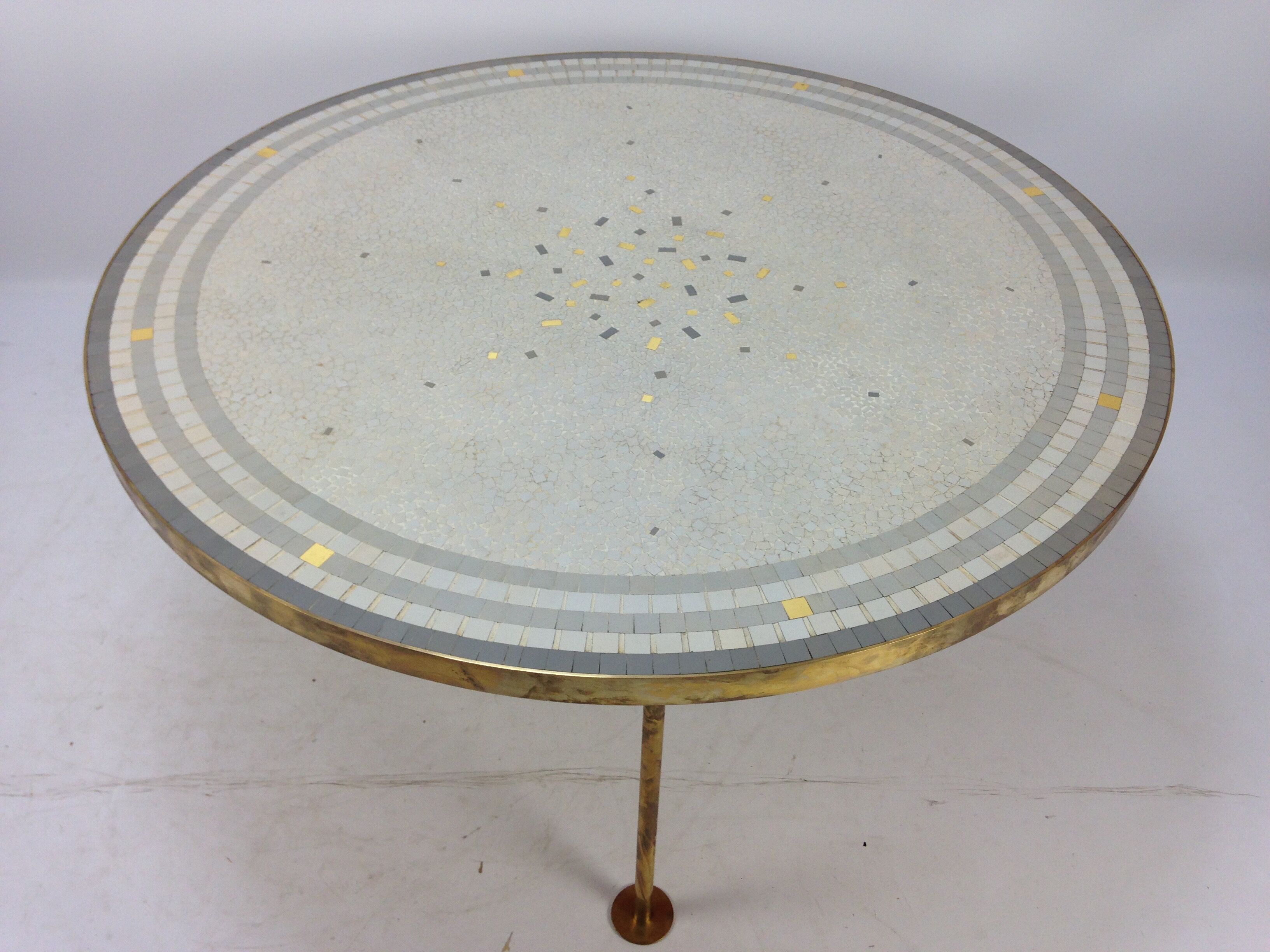 Table basse en mosaïque par Berthold Müller, années 1950