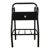 Design hospital/boarding school bedside table in vintage black metal 1920.