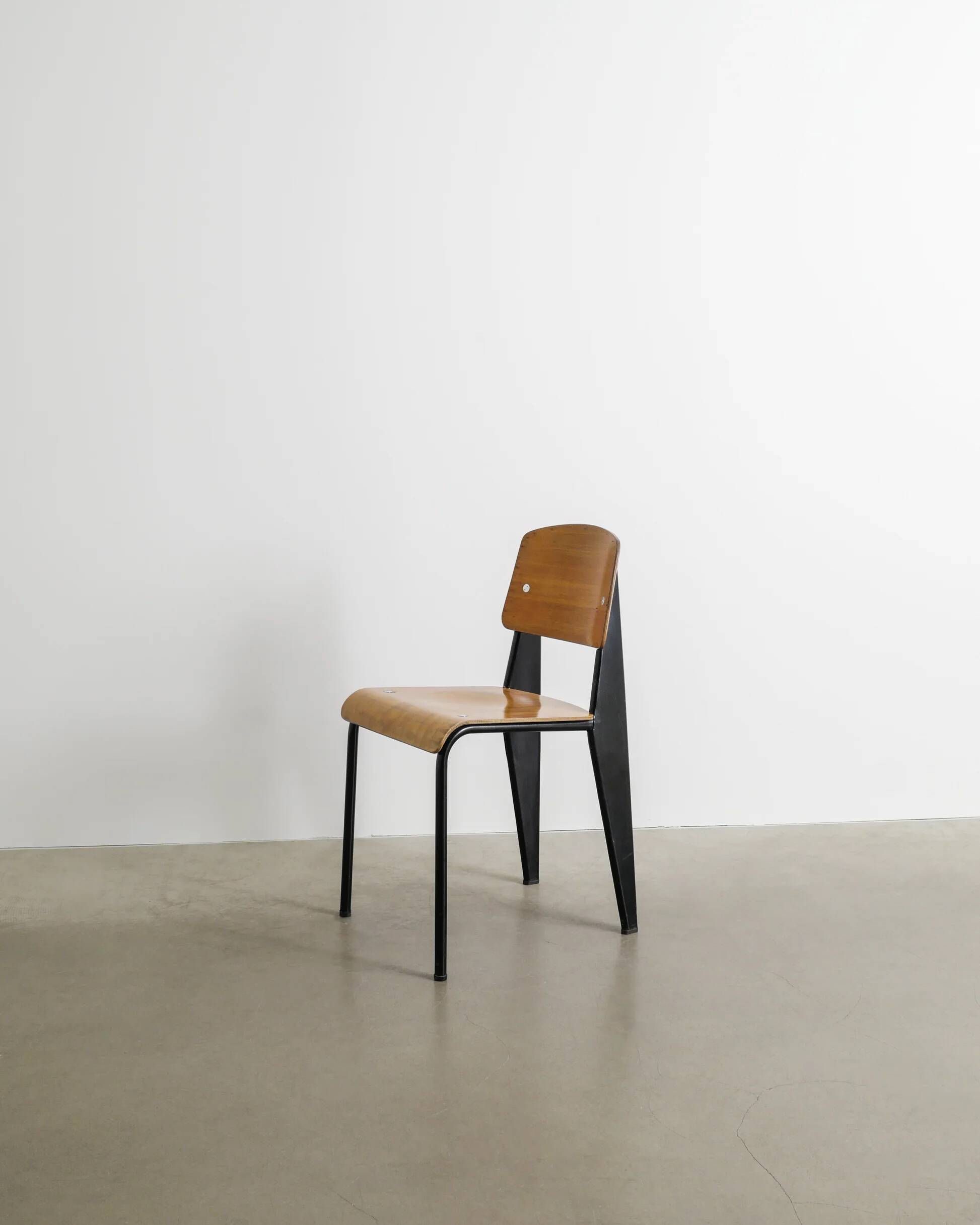 Vintage French Mid Century Jean Prouvé Metropole Standard Chair, 1950s