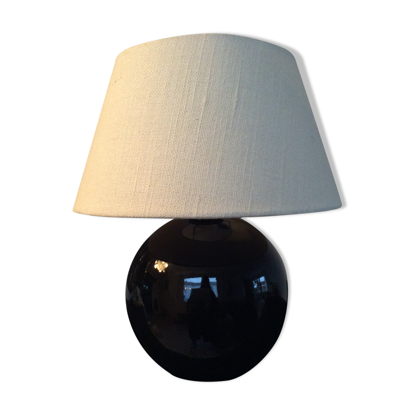 Vintage lamp 70-80 black ceramic ball