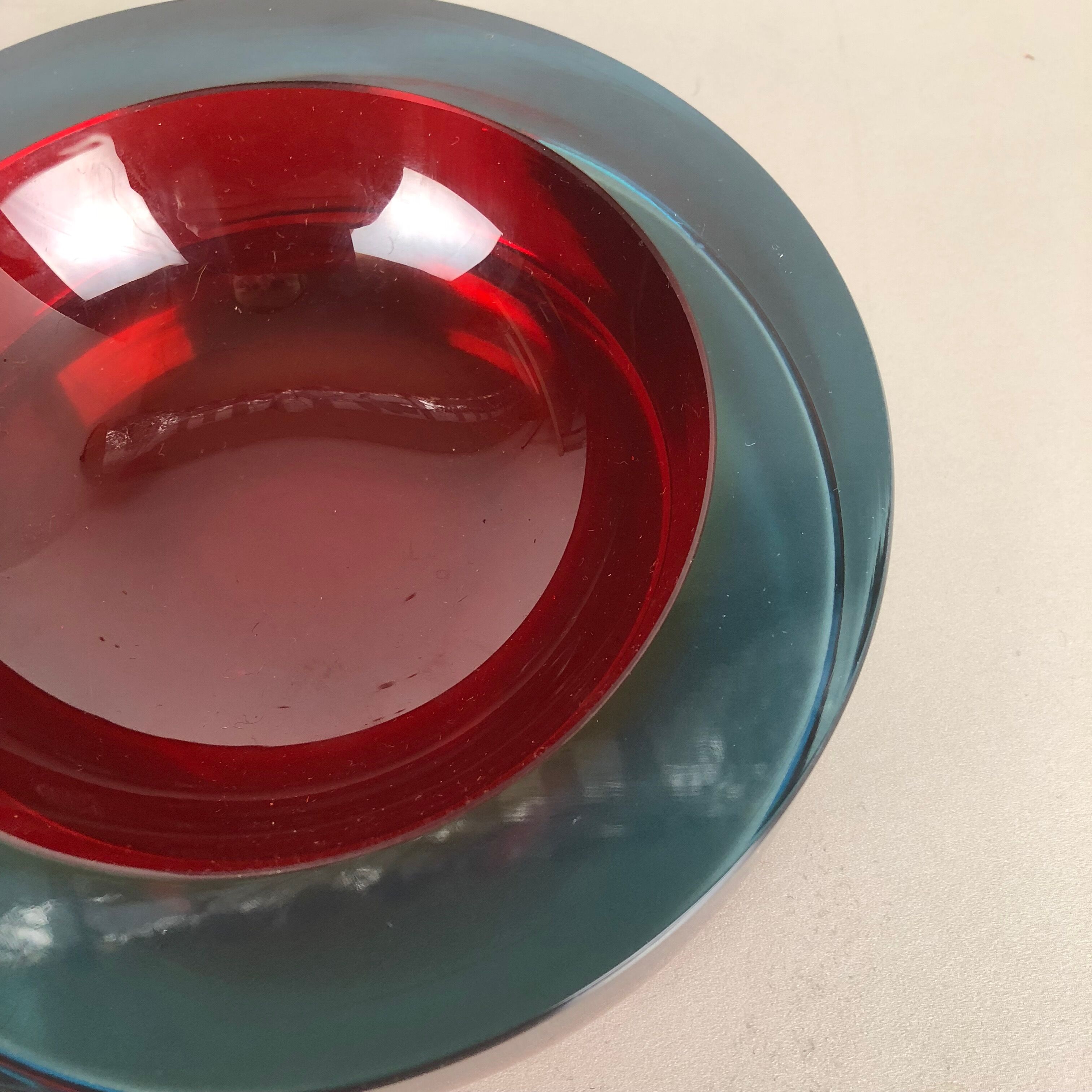 Rare Extra Large Sommerso Bowl Murano Vetri Glass by Cenedese, Italy, 1970s