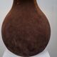 Large vintage suede table lamp with matching shade, 1970s