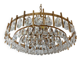 Lustre Mid Century Modern in Crystal and Brass by Bakalowits 1960s