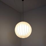 1970s Italian Cocoon Globe Pendant Lamp with teak details