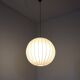 1970s Italian Cocoon Globe Pendant Lamp with teak details