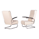 Bauhaus Armchairs FN24 in Chrome and Leather attributed to Mücke-Melder, Czech, 1930s, Set of 2