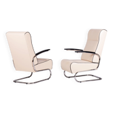Fauteuils Bauhaus FN24 en chrome et cuir attribués à Mücke-Melder, Tchécoslovaquie, années 1930, ensemble de 2.