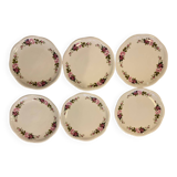 6 assiettes à dessert Gien champs