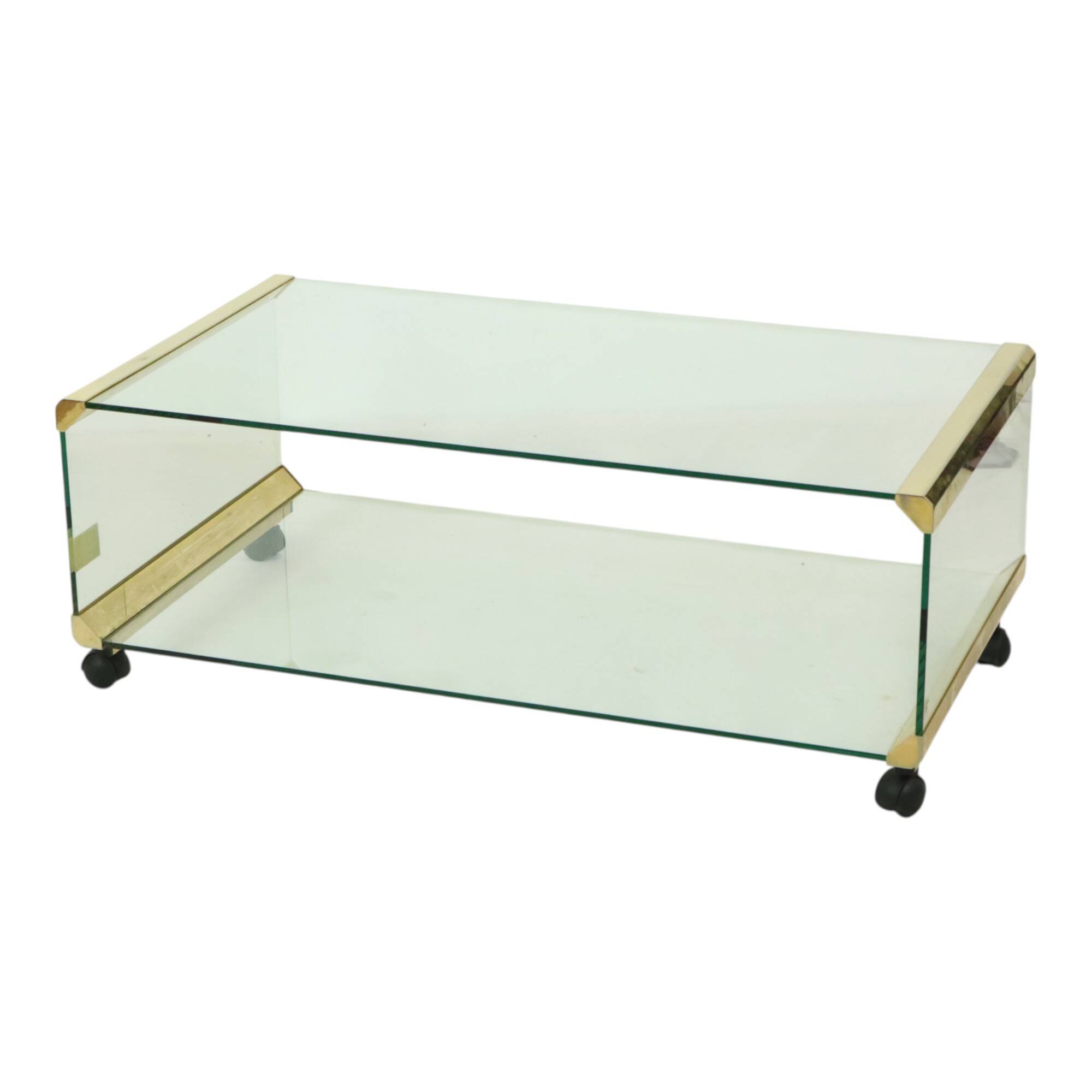 Italian Glass Coffee Table Gallotti & Radice Vintage Design 100cm