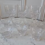 Lot of 10 crystal glasses aperitif