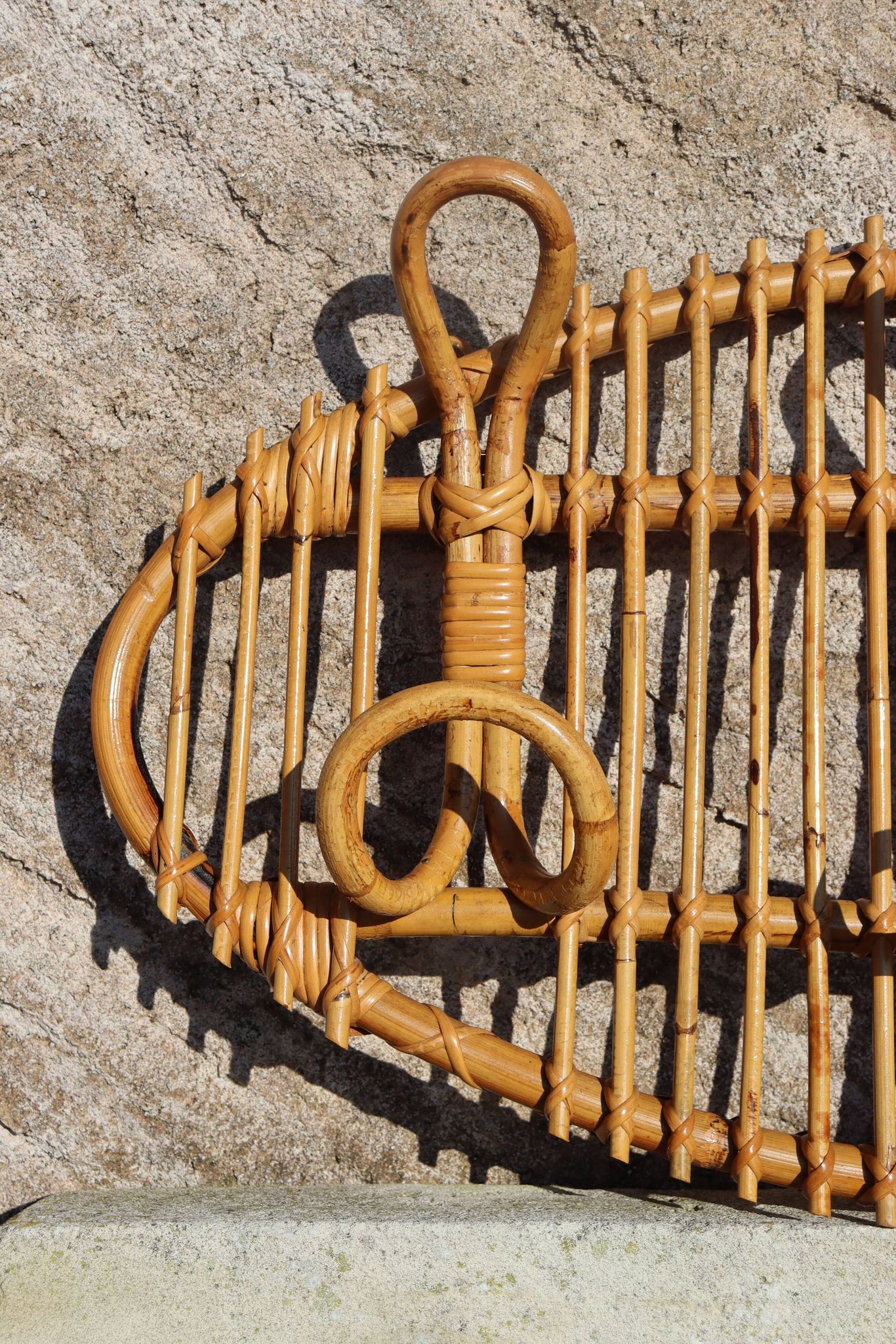 Italian rattan coat rack