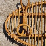 Italian rattan coat rack