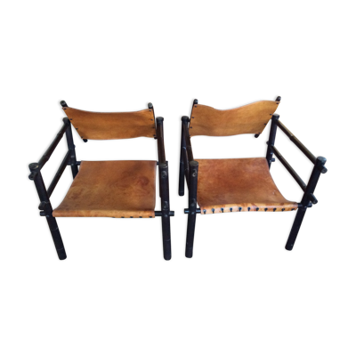 Paire de fauteuils safari